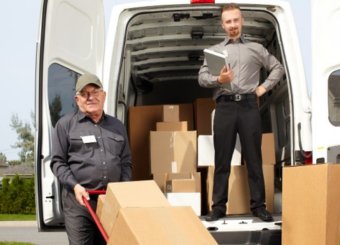 Careful loading support for a London removals van