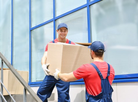 Moving van for London home removals in a residential street