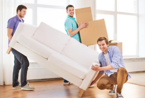 Moving boxes and office supplies for a London business relocation
