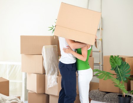 Careful loading of household furniture during a London move