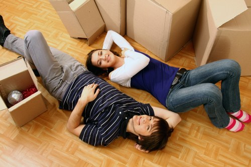 Packing and moving items from a modern apartment building