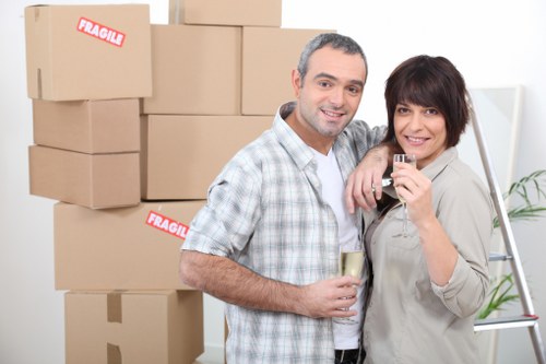 Local moving team handling access challenges in a London flat
